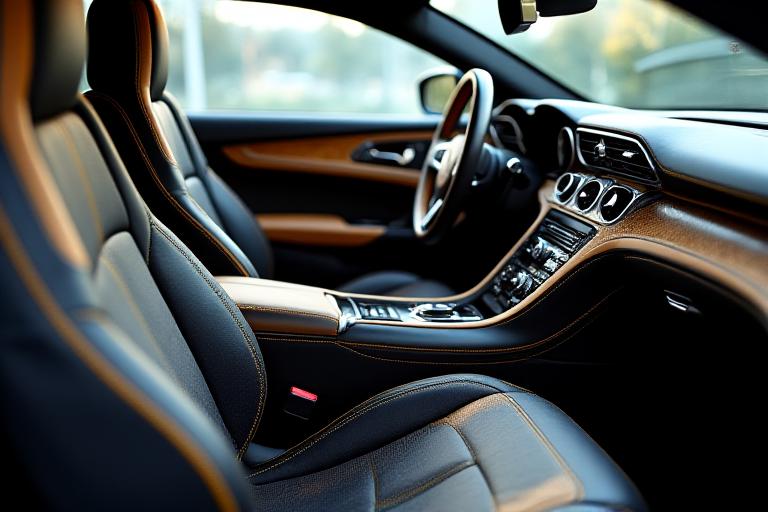 कस्टम इंटीरियर के साथ लक्जरी कार