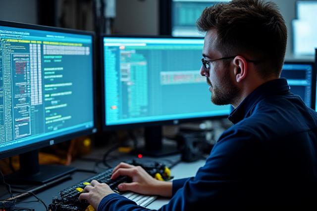 इलेक्ट्रॉनिक कंट्रोल यूनिट (ECU) रीमैपिंग स्टेशन, विशेषज्ञ इंजीनियरों द्वारा काम करते हुए